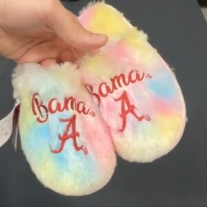 Alabama Crimson Tide FOCO Youth Rainbow Script Slippers